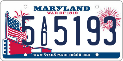 MD license plate 5AD5193