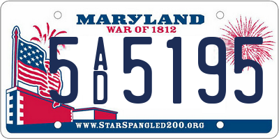 MD license plate 5AD5195