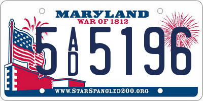 MD license plate 5AD5196