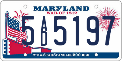 MD license plate 5AD5197