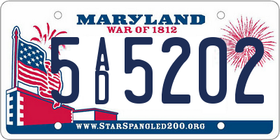 MD license plate 5AD5202