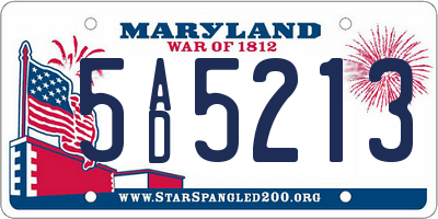 MD license plate 5AD5213