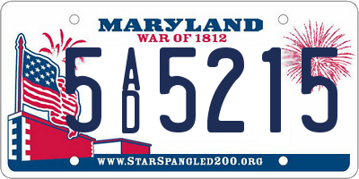 MD license plate 5AD5215