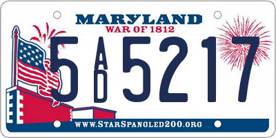 MD license plate 5AD5217
