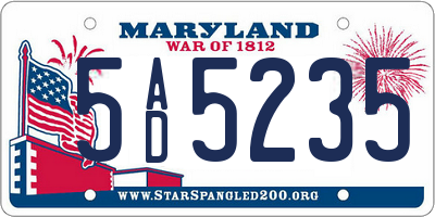 MD license plate 5AD5235