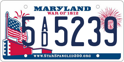 MD license plate 5AD5239