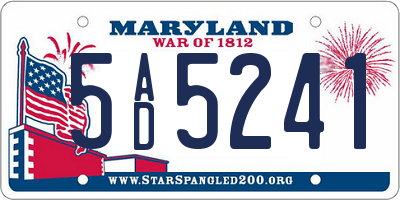 MD license plate 5AD5241