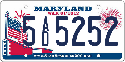 MD license plate 5AD5252