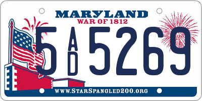 MD license plate 5AD5269