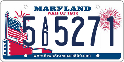 MD license plate 5AD5271