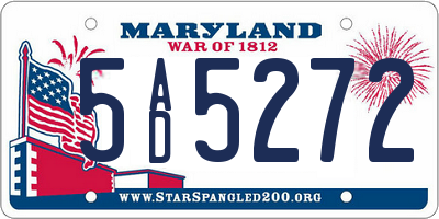 MD license plate 5AD5272