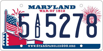 MD license plate 5AD5278