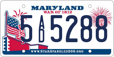 MD license plate 5AD5288