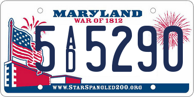 MD license plate 5AD5290