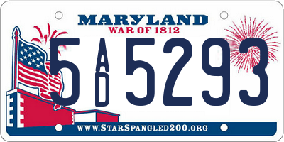 MD license plate 5AD5293