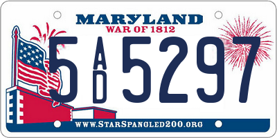 MD license plate 5AD5297