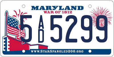 MD license plate 5AD5299