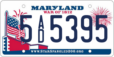 MD license plate 5AD5395