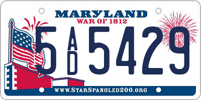MD license plate 5AD5429