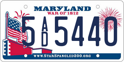 MD license plate 5AD5440