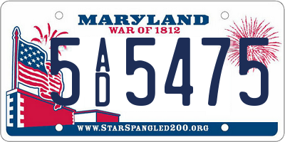 MD license plate 5AD5475
