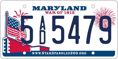 MD license plate 5AD5479