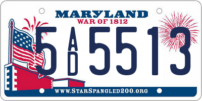 MD license plate 5AD5513