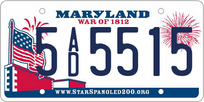 MD license plate 5AD5515