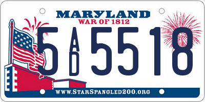 MD license plate 5AD5518