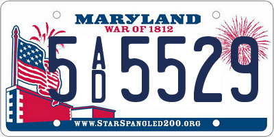 MD license plate 5AD5529