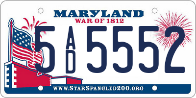 MD license plate 5AD5552