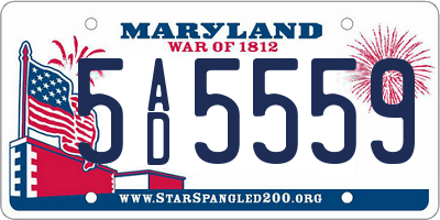 MD license plate 5AD5559