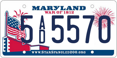 MD license plate 5AD5570