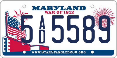 MD license plate 5AD5589