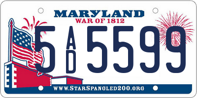 MD license plate 5AD5599