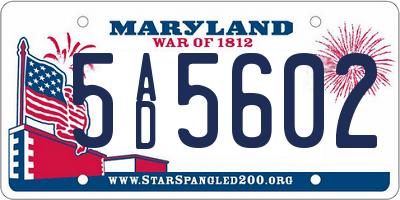 MD license plate 5AD5602