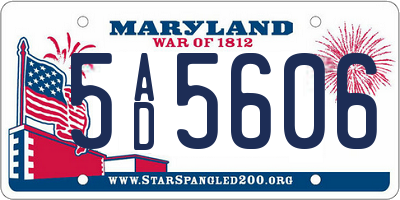 MD license plate 5AD5606