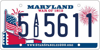MD license plate 5AD5611