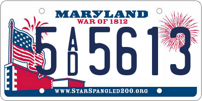 MD license plate 5AD5613