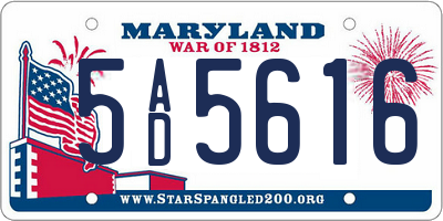 MD license plate 5AD5616