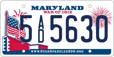 MD license plate 5AD5630