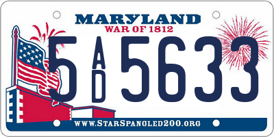 MD license plate 5AD5633