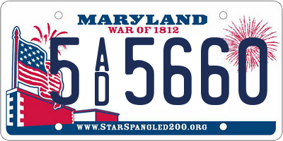 MD license plate 5AD5660