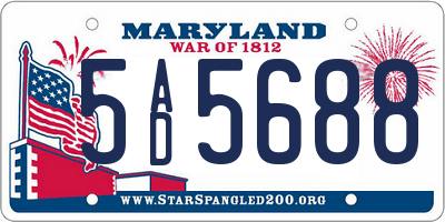 MD license plate 5AD5688
