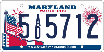 MD license plate 5AD5712