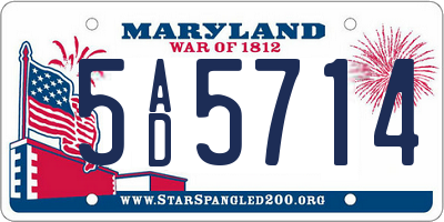 MD license plate 5AD5714