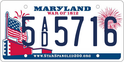 MD license plate 5AD5716