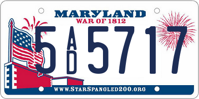 MD license plate 5AD5717