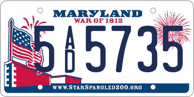 MD license plate 5AD5735