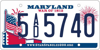 MD license plate 5AD5740